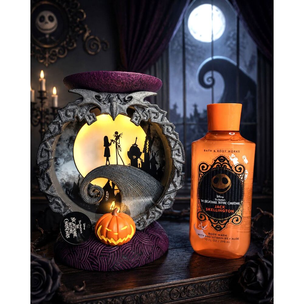 NWT Bath  Body Works Nightmare Before Christmas Spiral Hill Candle Holder +Bonus